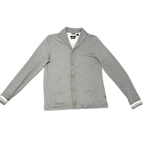 Hugo Boos Gray Button-Up Cardigan